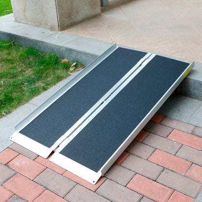 4FT Portable Wheelchair Ramp Non Skid Aluminum Foldable Mobility Scooter Ramp