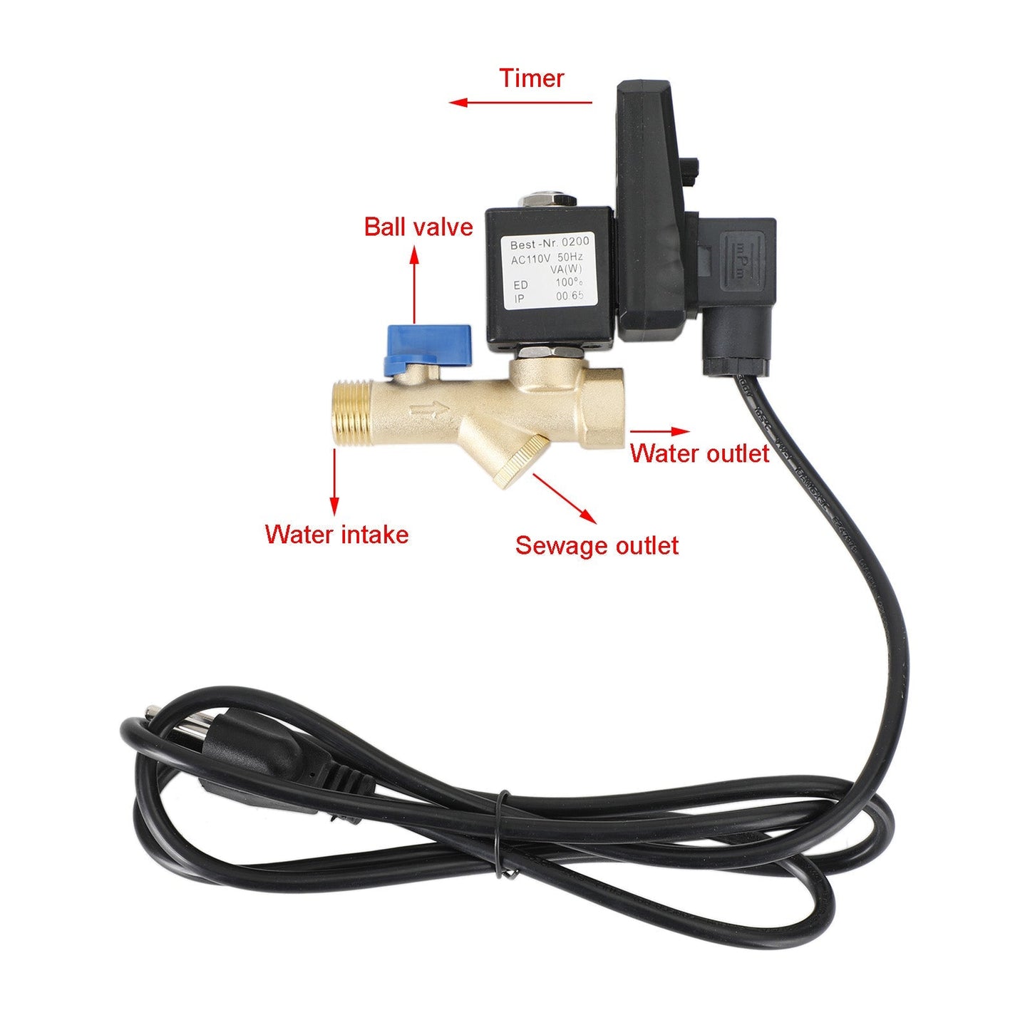 AC110V 1/2" Automatic Electronic Timed Air Compressor Auto Drain Valve Generic