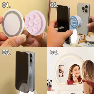 Phone Grip for Magnetic Phone Holder Silicone Suck-Up Mount Suction Cup Stand