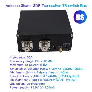 SDR Receiving Switching Antenna Sharing Transceiver TR Switch Box 100W DC 160MHz