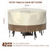 Topteng 420D Circular Waterproof Patio Furniture Cover for Outdoor Table and Chairs