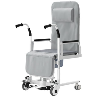 4-in-1 Patient Lift Wheelchair with Potty & Reclining Bed Function