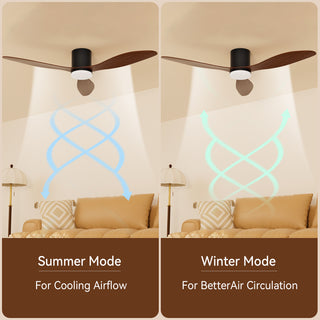 52 Inch Low Profile Ceiling Fan with Remote/App Control