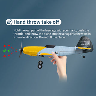 RC Plane 3Channel BF-109 Airplane Toys 2.4GHZ 6-Axis Gyro Plane With 2 Batteries