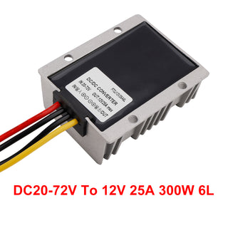Waterproof Buck Step Down Converter 20-72V to DC12V 25A Car Power Module