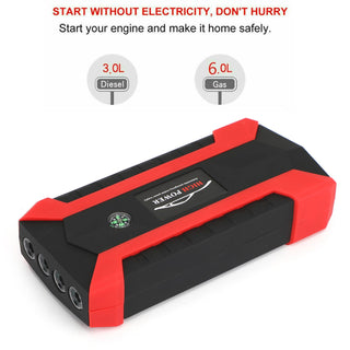 12V 89800mAh Car Jump Starter Kit Booster LCD 4 USB Charger Battery Power Bank