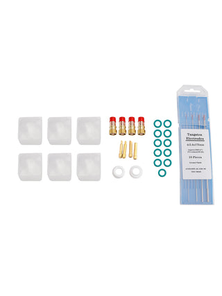 30Pcs TIG Welding Stubby Gas Lens  Cup Kit Fits For Tig WP-17/18/26 Torch
