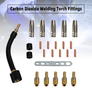 24Pcs MB-15AK MIG/MAG M6 Welding Torch Welder Contact Tips Holder Gas Nozzle