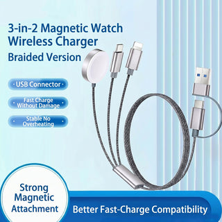 1.2M Data Cable 3-in-2 Charging Cable Multi Charging Cable Cord Charger Cable