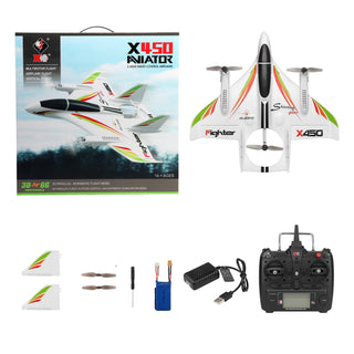WLtoys XK X450 RC Airplane Brushless 2.4G 6CH 3D/6G LED Fixed Wing RTF Toy