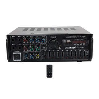2000W Peak Stereo HiFi Power Amplifier bluetooth 5.0 Karaoke FM USB EQ mixer SUNBUCK with Remote Control for Car Home