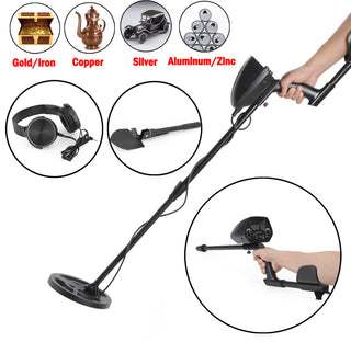 Shovel + Headphone + Metal Detector Gold Digger Hunter Waterproof Deep Sensitive
