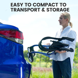 Topteng Lightweight Foldable Rollator Walker with Seat & Adjustable Height