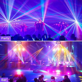 Moving Head Beam Light 180W Moving Head Light RGBW 360°Rotation DJ Lights DMX 512 with Sound Activated