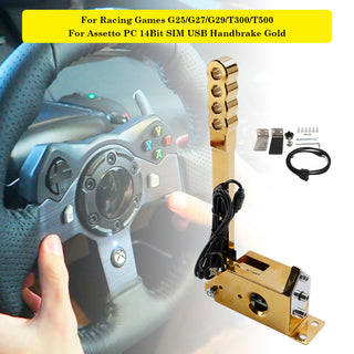 For Racing Games G25/G27/G29/T300 For Assetto PC 14Bit SIM USB Handbrake Gold
