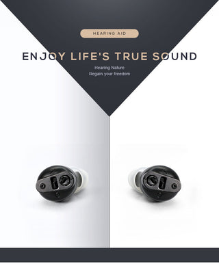 Invisible Wireless Hearing Aids – Rechargeable In-Ear Hearing Aid with Charging Case