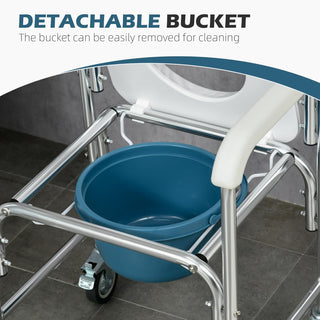 Mobility Toilet Chair with Wheels – Shower-Ready, Sturdy & Comfortable for Seniors