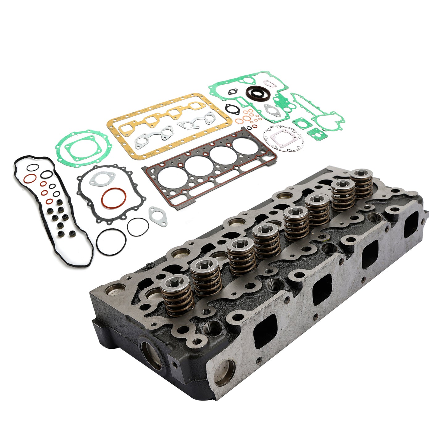 Kubota V2403 Engine Cylinder Head Assembly & Full Gasket Kit - Replaces 1G855-03042, 1J860-03040,1G896-03040, 1G928-03040, 1G851-03040, 1G851-03042, 1G851-03043, 1J854-03040, 1J860-03040