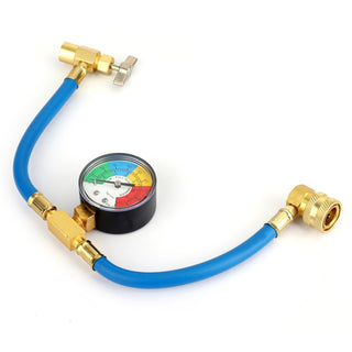 Auto Car Air Conditioning AC 1/2" Refrigerant Recharge Measuring Hose w/Gauge