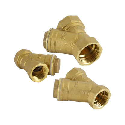 1/2"-1" NPT Thread Y Shaped Brass Strainer Filter Valve Connector For Water Oil Generic