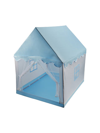 Portable Children’s Playhouse with Carry Bag  Blue Optional Star Lights & Mat Assembly Tent with Metal Frame Mesh Window Kids Indoor Play Tent for Boys & Girls