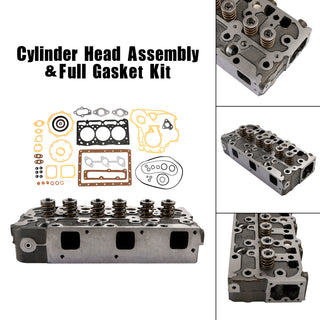 Complete Cylinder Head & Full Gasket Kit Compatible With Kubota D1305 Engine