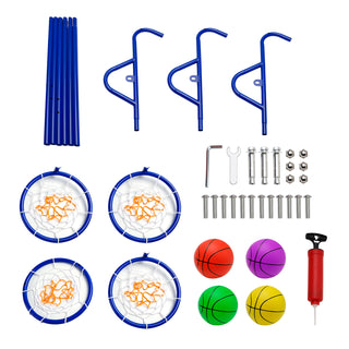 Early Learning 4 Hoop Kid Basketball Hoop Indoor/Outdoor Preschool Hoop Set Blue Toy