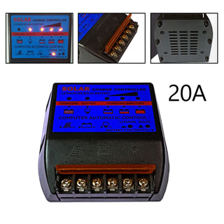 Solar Photovoltaic Charge Controller 20A 12V Solar Panel Battery Controller Blue