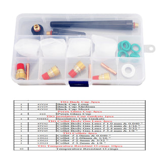 Tig Gas Lens Collet Body  Cup Kit Wp 9 20 25 Tig Welding Torch 26Pcs