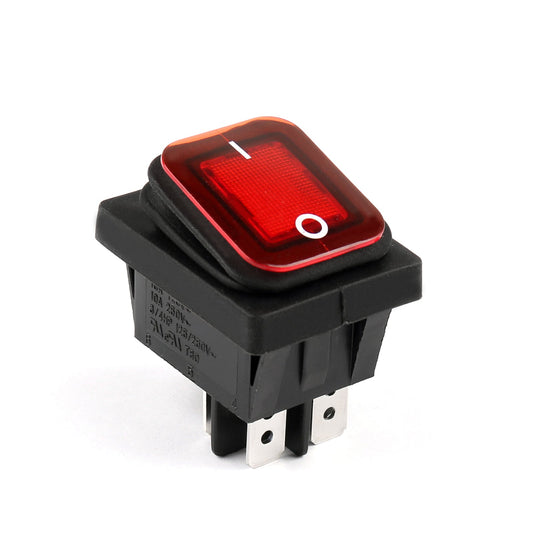 1Pcs RLEIL RL2-102 Waterproof IP65 Car Rocker Switch 4Pin ON/OFF 125/250VAC Red Generic