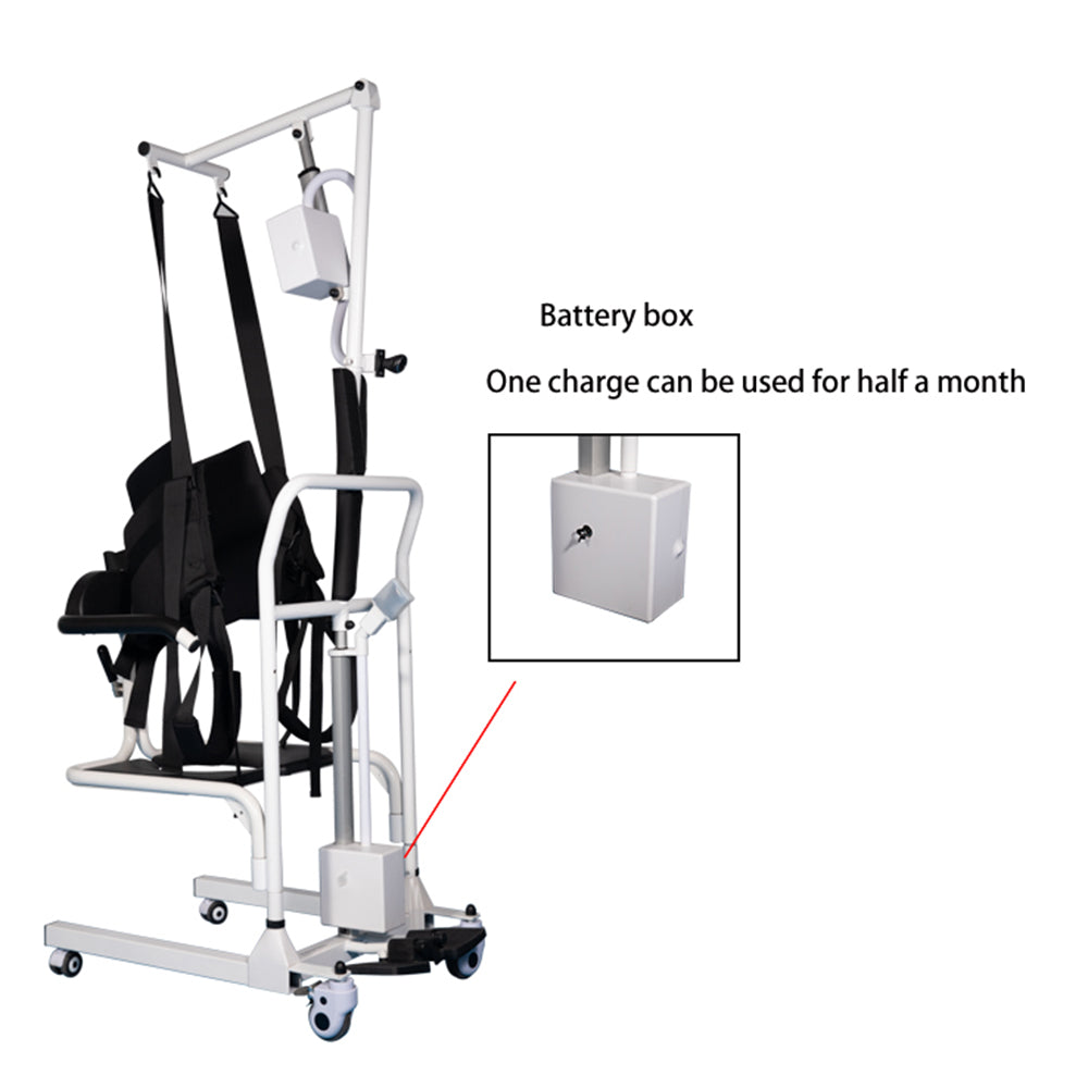 Electric Transfer Chair Patient Lift (4 in 1) for Home 180° Split Seat 330 lbs Load-Bearing for Elderly Disabled Handicapped Full Body Sling Portable