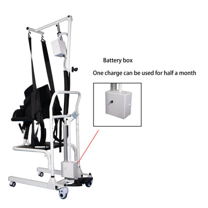 Electric Transfer Chair Patient Lift (4 in 1) for Home 180° Split Seat 330 lbs Load-Bearing for Elderly Disabled Handicapped Full Body Sling Portable