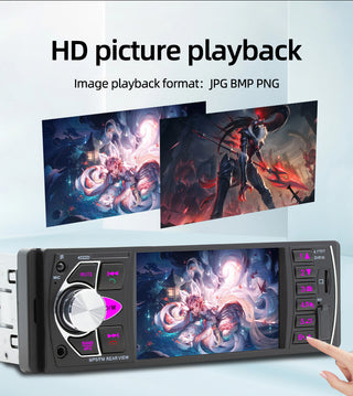 4.1 Inches Car Radio Stereo 1DIN Bluetooth FM USB AUX Audio MP5 Player + Camera