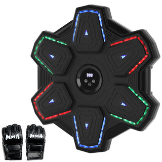 Colorful LED Music Punching Machine with Gloves – Bluetooth Boxing Trainer Wall-Mounted for Adults Perfect for Home & Office Workouts