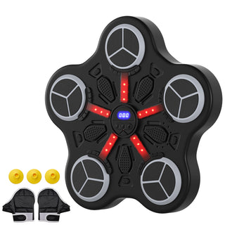 Dual Installation Options & Scoring Function for Home Use Music Boxing Machine for Kids – Wall-Mounted Bluetooth Smart Boxing Trainer with Workout Gloves