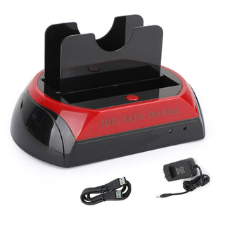 USB 2.0 to IDE/SATA External Hard Drive Docking Station 2 Bay 2.5" 3.5" HDD US