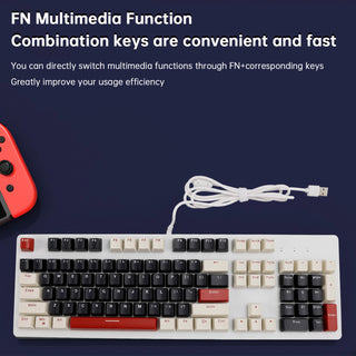 104-Key Wired Mechanical Linear Switch Gaming Keyboard Blue Switch Customizable