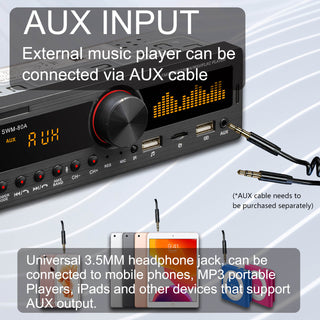 1 DIN Car Stereo Radio Remote Control Car MP3 Multimedia Player SWM-80A Upgrade