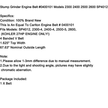 SP4012 Models 02300-2600 Stump Grinder Engine Drive Belt Part For #0400101