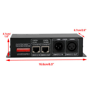 LED RGBW Controller 4x8A Decoder With Digital Display 4 Channel DMX512-4CH