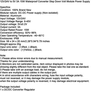 3A Waterproof DC/DC Converter Power Supply Regulator 12V/24V Step Down To 5V