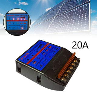Solar Photovoltaic Charge Controller 20A 12V Solar Panel Battery Controller Blue