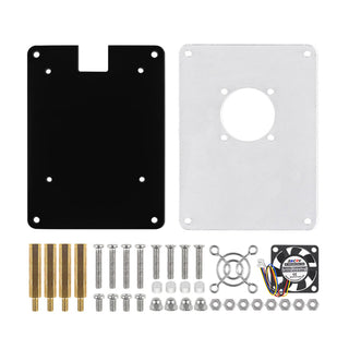 Multi-Layer Acrylic Shell Raspberry pi5 Transparent Protective Case Cooling Fan