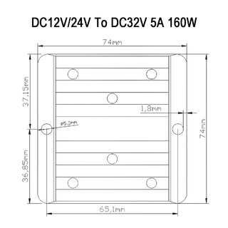 DC-DC 12/24V-32V 5A 160W Step Up Car Power Supply Converter Regulator Waterproof