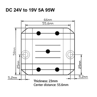 WaterProof 24V to 19V 5A 95W Step Down DC/DC Power Converter Regulator