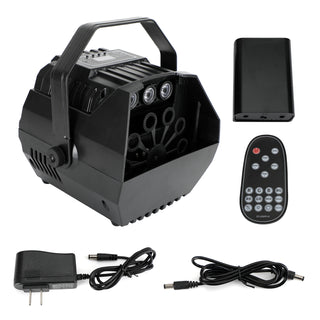 RGB LED Light Automatic Bubble Machine With Remote Control Stage Effect Party