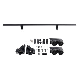 3.3FT Round Tube Rolling Library Sliding Ladder Hardware Kit with Brake