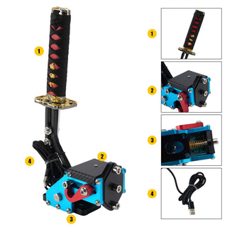 14Bit PC USB3.0 SIM Handbrake with Sword Hilt for Racing Games Steering Wheel Stand G27/G29 G920 PC WINDOWS