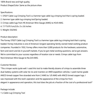 Cable Type Crimping Tool Cold-Weld Hammer Cable Lug Crimping Tool Lug 57637