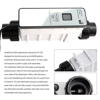 EC-521105 Salt Water Pool Chlorinator System Compatible with Pentair IC60 Salt Chlorine Generator